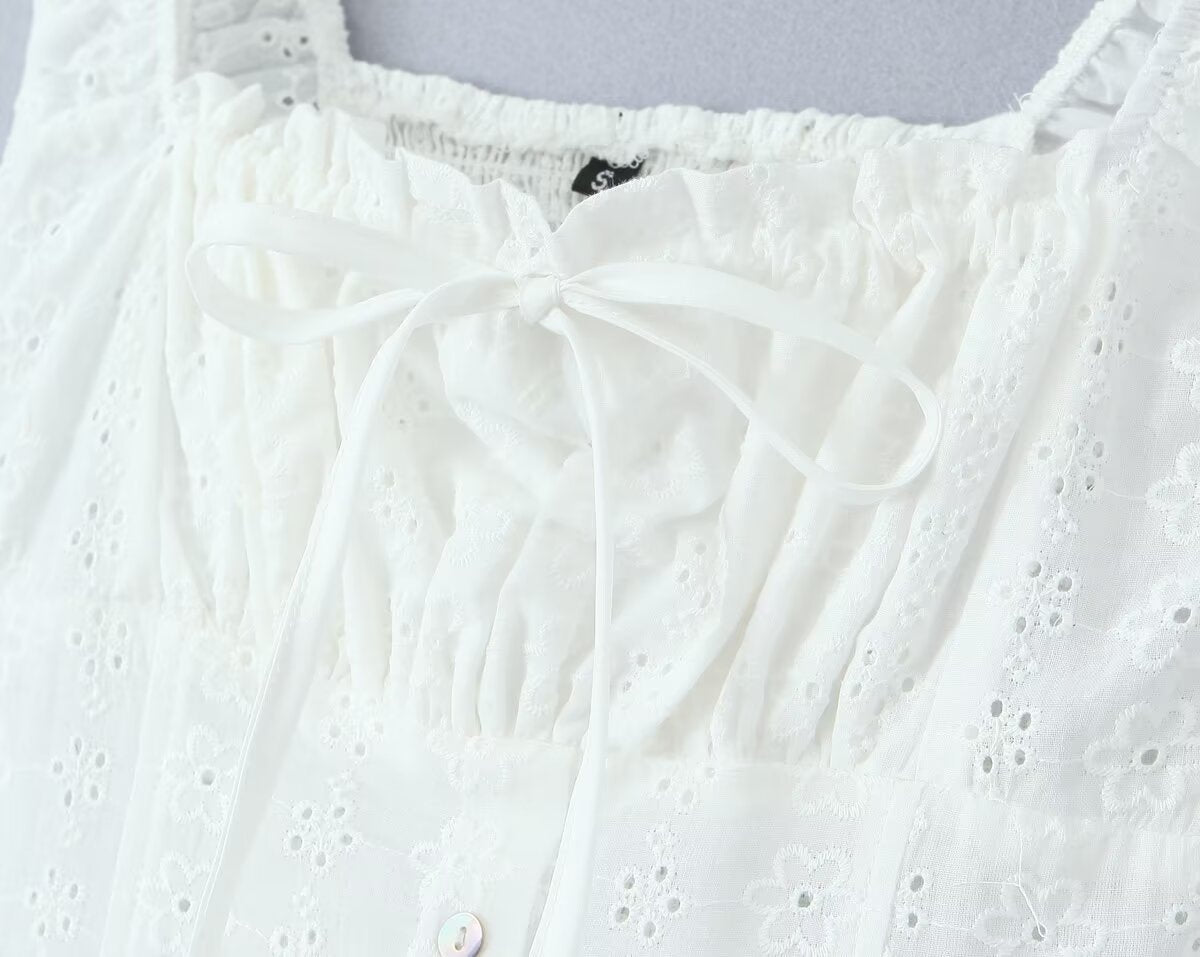 Robe longue à oeillets "Isabel"