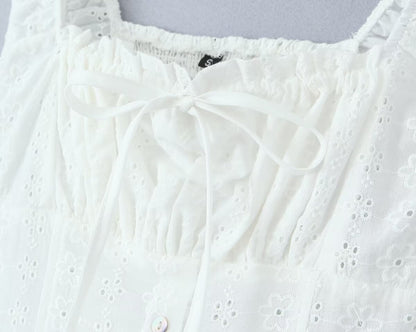 Robe longue à oeillets "Isabel"