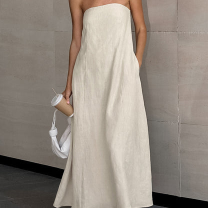 Robe maxi en Lin bustier "Wilow"