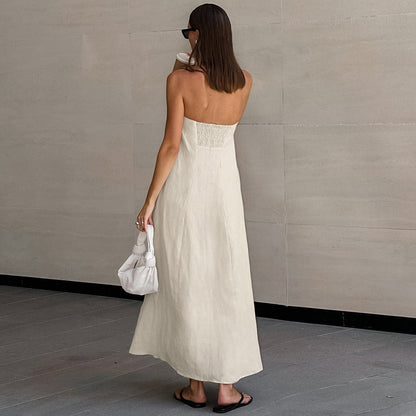 Robe maxi en Lin bustier "Wilow"