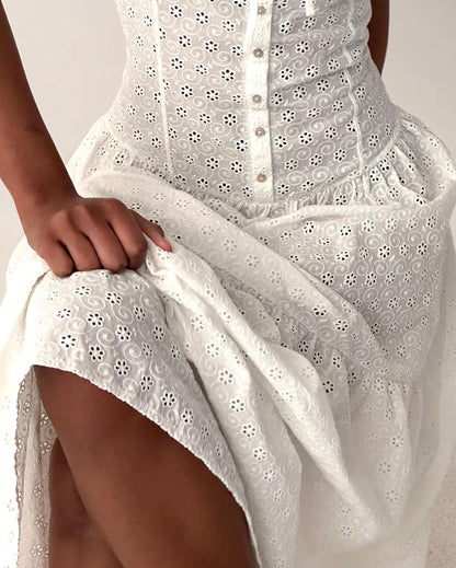 Robe longue à oeillets "Isabel"