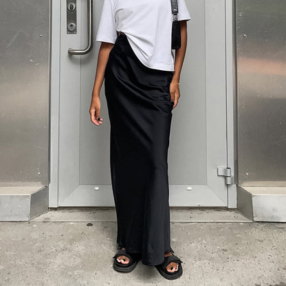 Jupe longue en satin "Nora"