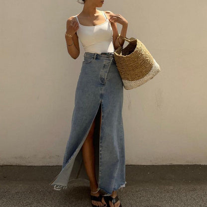 Jupe longue taille haute "Jenna"
